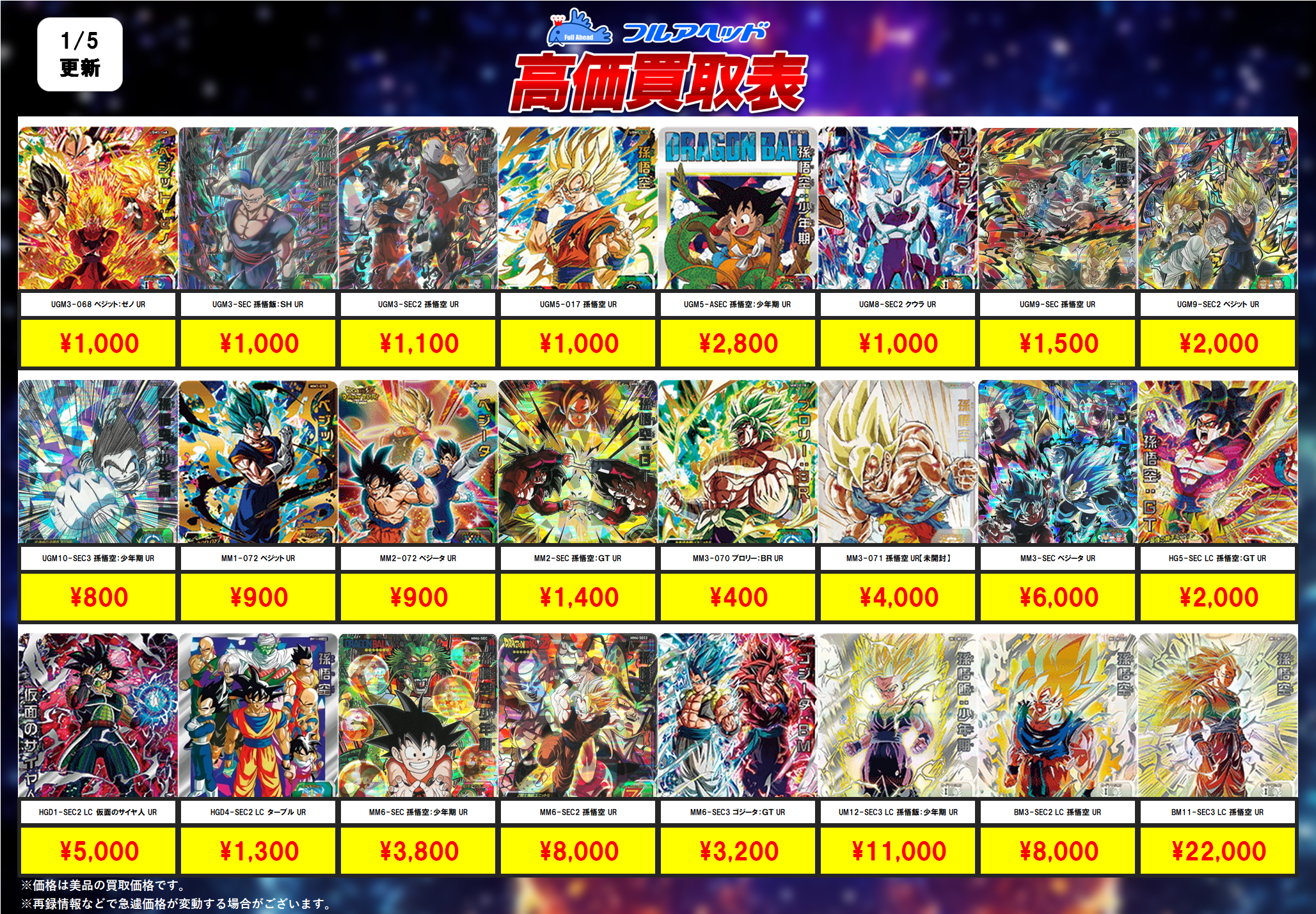 ドラゴンボールヒーローズ ブルー まとめ売り 5枚 ドラゴンボール
