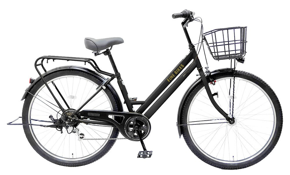 27インチシティサイクル ダークネイビー 前カゴ付き 27インチ 自転車 6