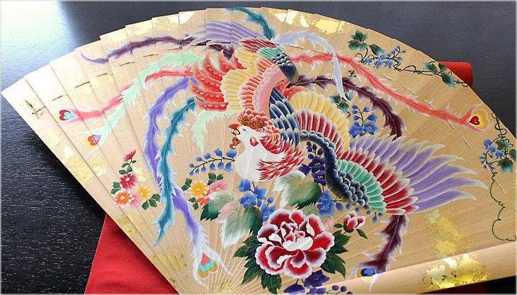 三宅凰白日本画扇面38x58cm