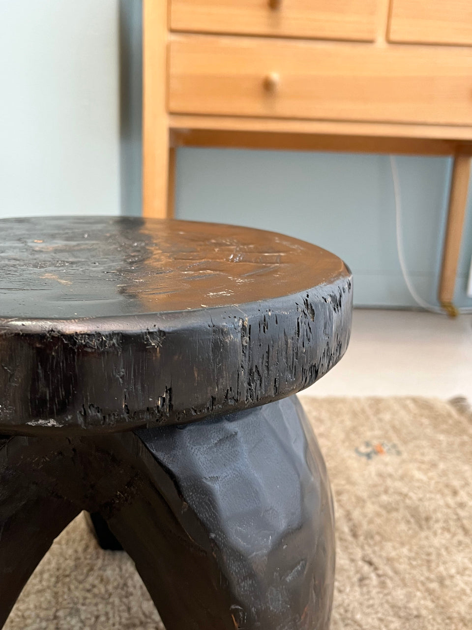 アフリカン スツール 木製 3本脚 椅子 民芸/African Wooden Stool