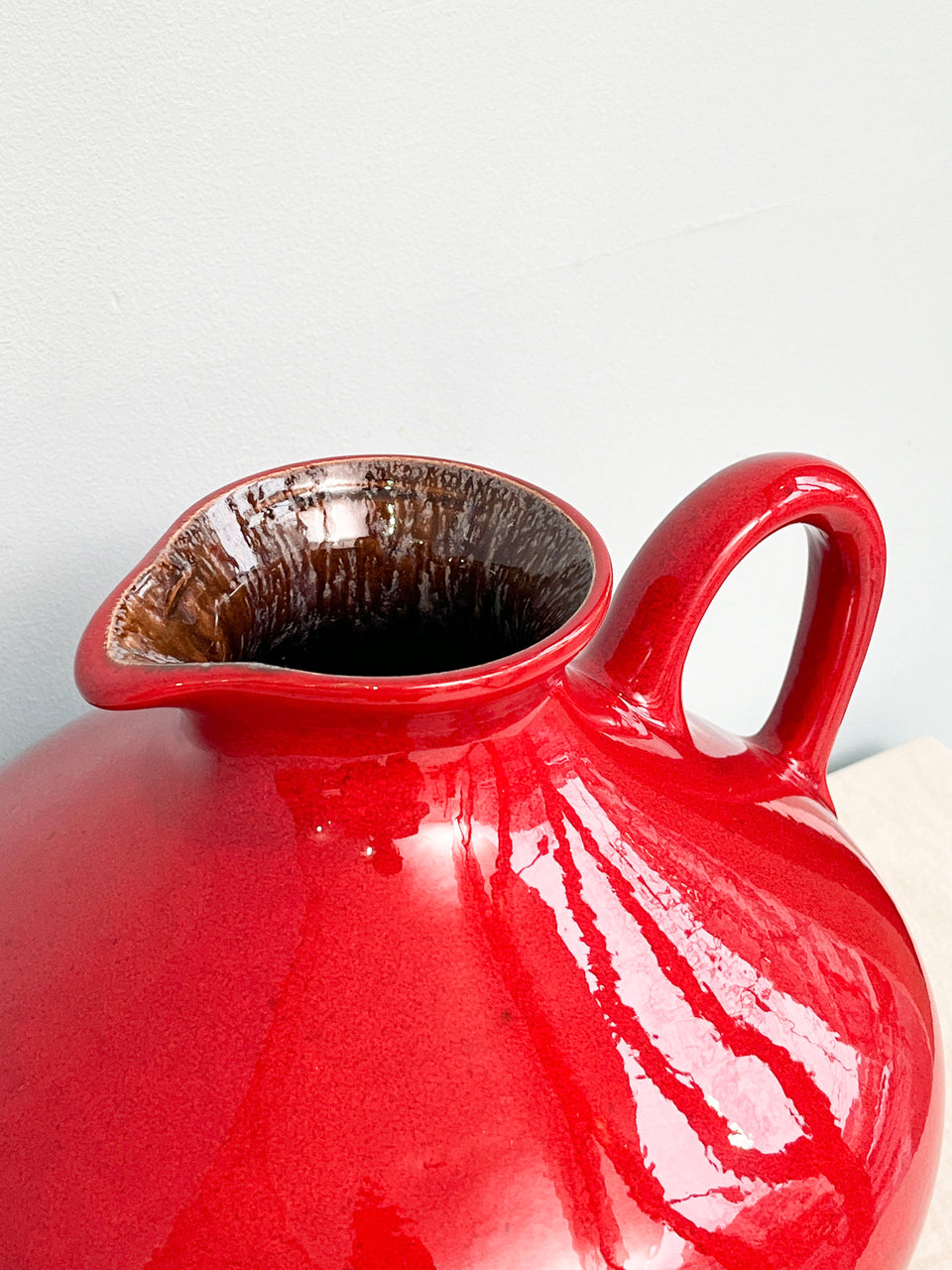 中国 缸豆紅釉 花瓶 V 9815A 花瓶 白金盛 葡萄図 | 仲田錦玉 - 和食器