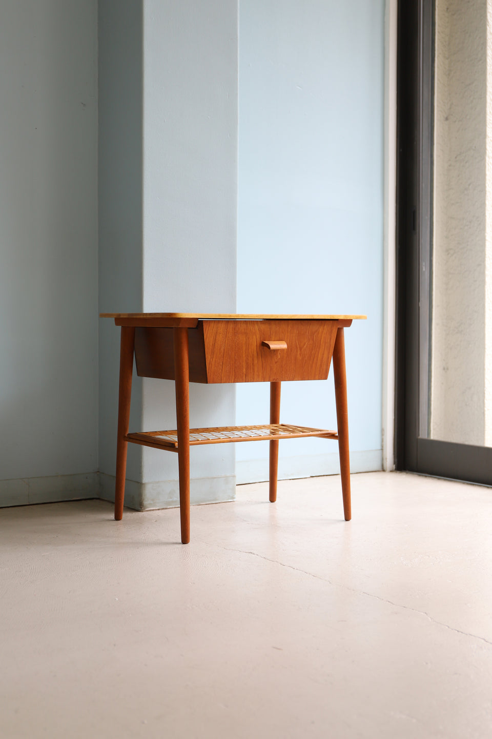 デンマークヴィンテージ ソーイングサイド テーブル チェスト 北欧