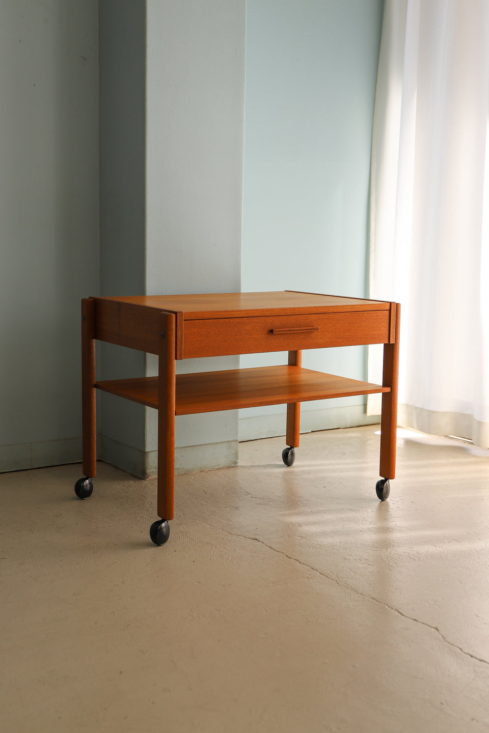 USED/北欧 モダン ウッドトレイ フォールディング サイドテーブル USED