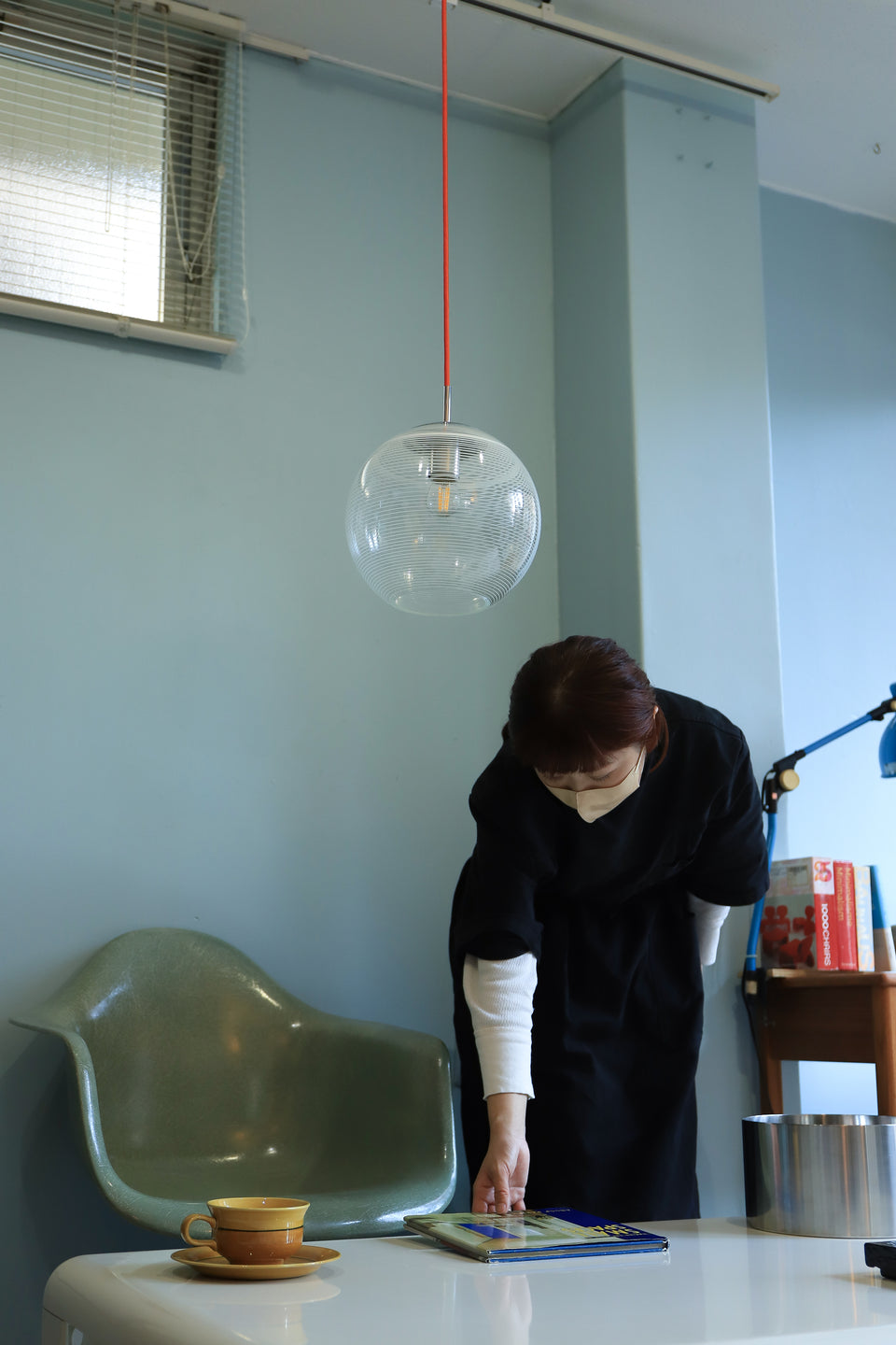 ジャパンヴィンテージ ガラスシェード ペンダントライト レトロモダン