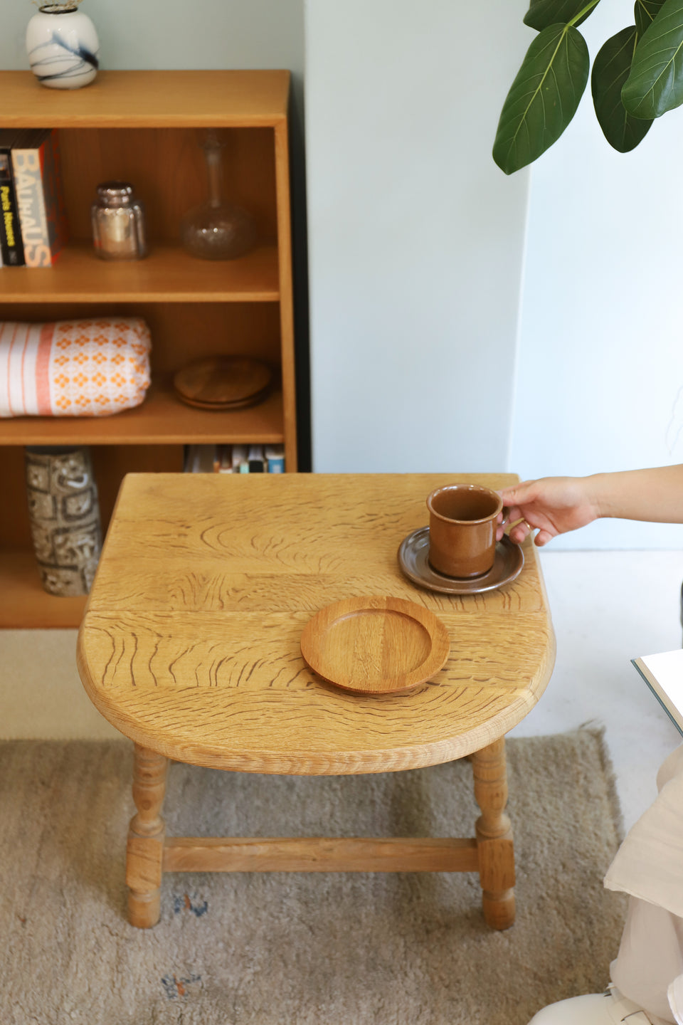 デンマークヴィンテージ サイドテーブル ドロップリーフ オーク材 北欧