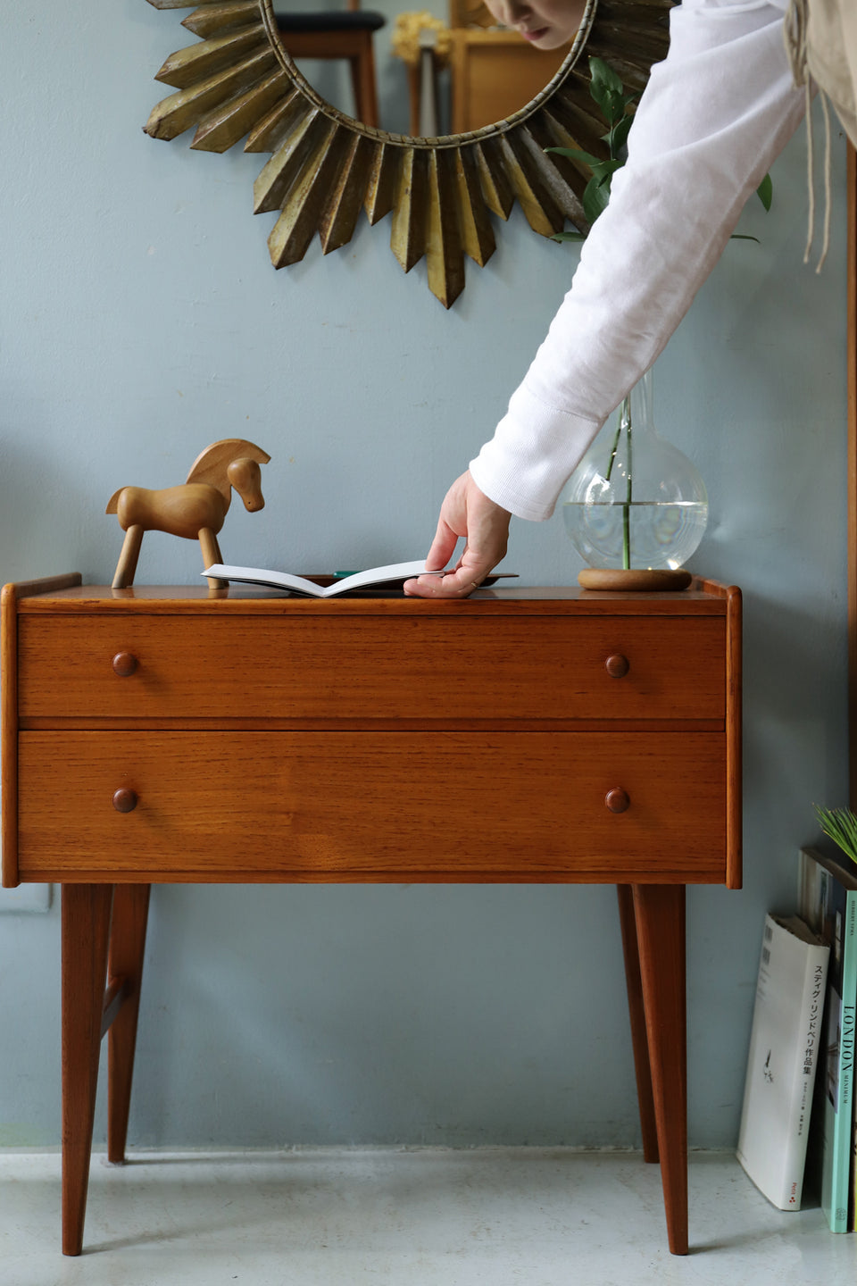 北欧ヴィンテージ デンマーク チークサイドテーブル デンマークチーク