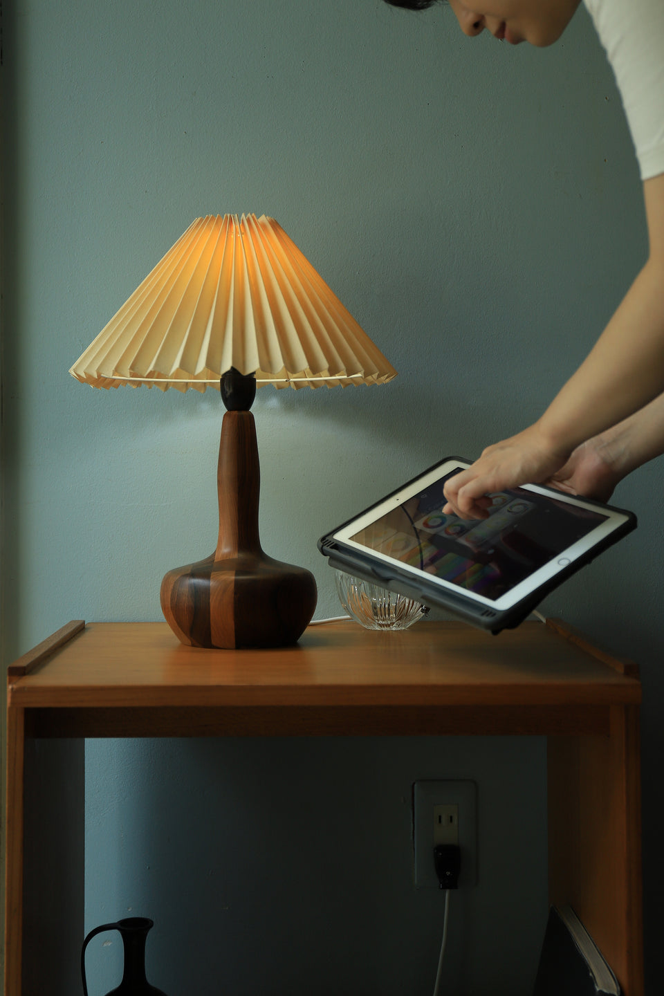 デンマークヴィンテージ テーブルランプ 寄木細工/Danish Vintage