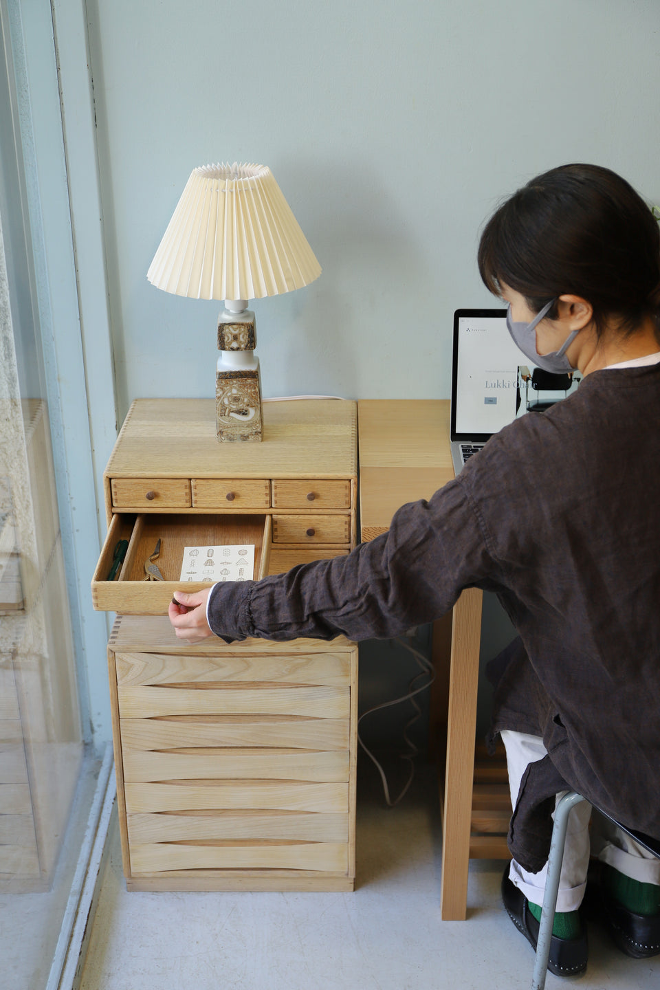 ジャパンヴィンテージ 小引き出し 卓上チェスト レトロ 収納/Wooden