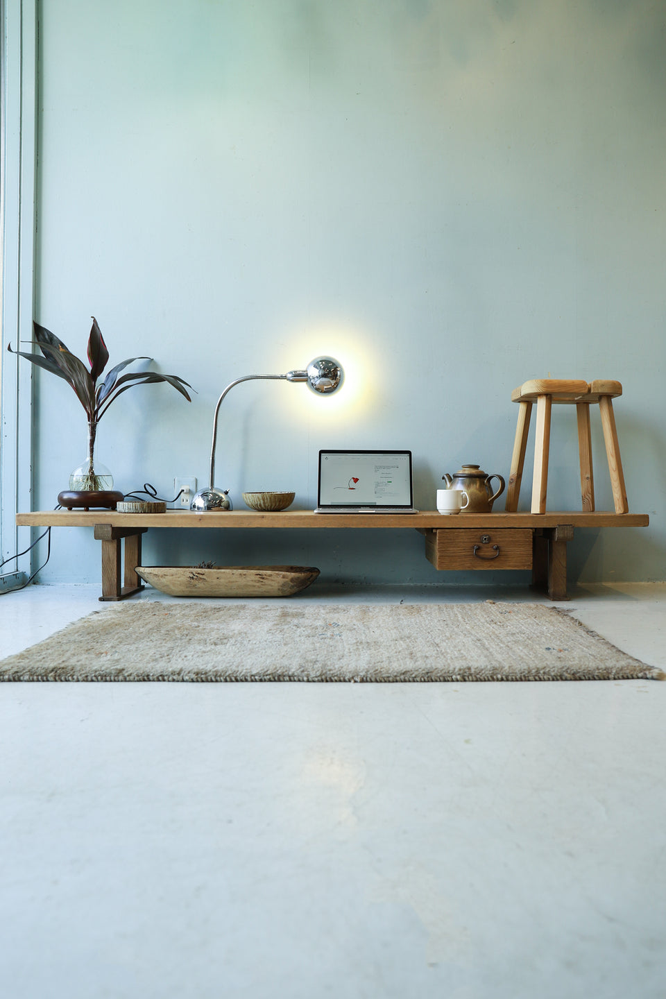 昭和レトロ！古い文机 テーブル/テレビ台/古民家/古家具ローボード