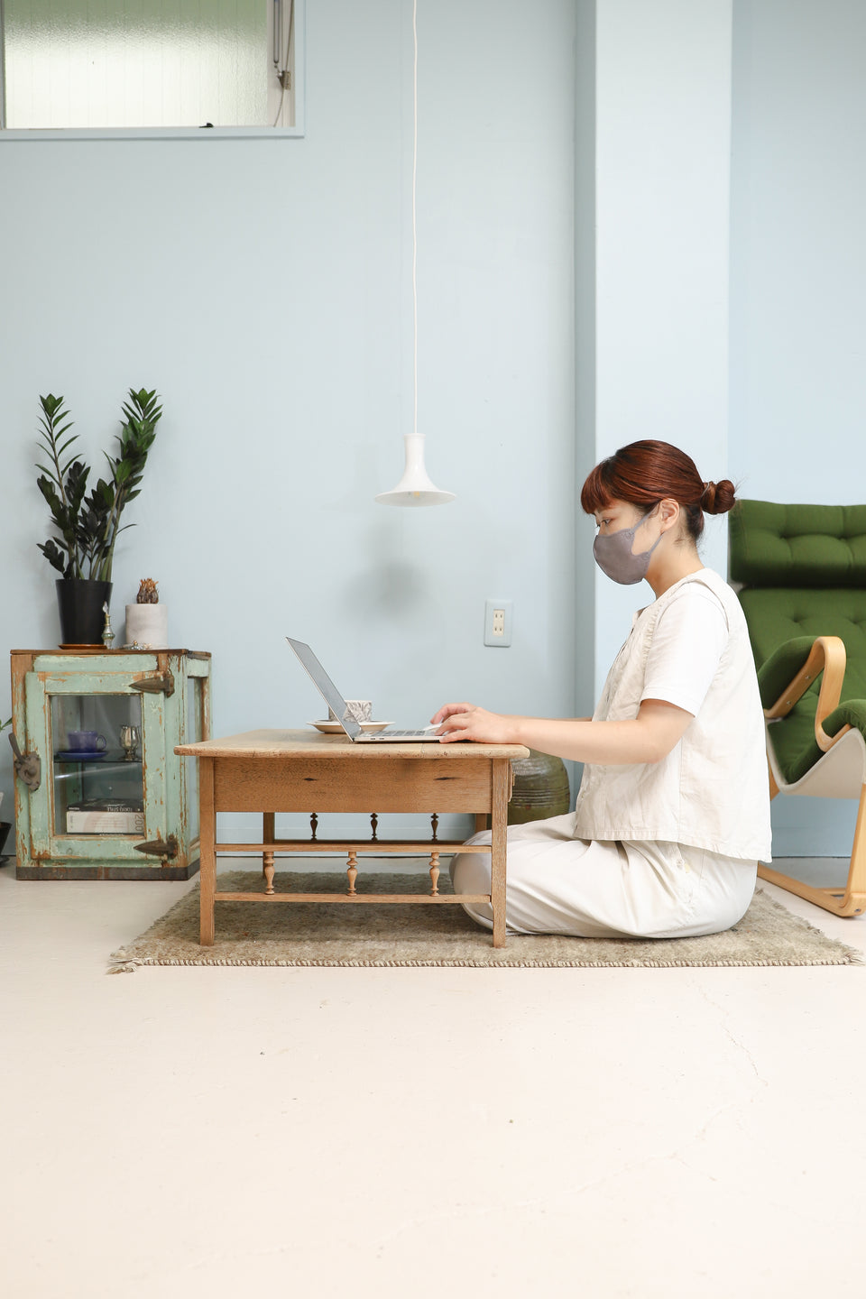 1211 ヴィンテージ ロータイプの片袖机 文机 ローテーブル 古家具