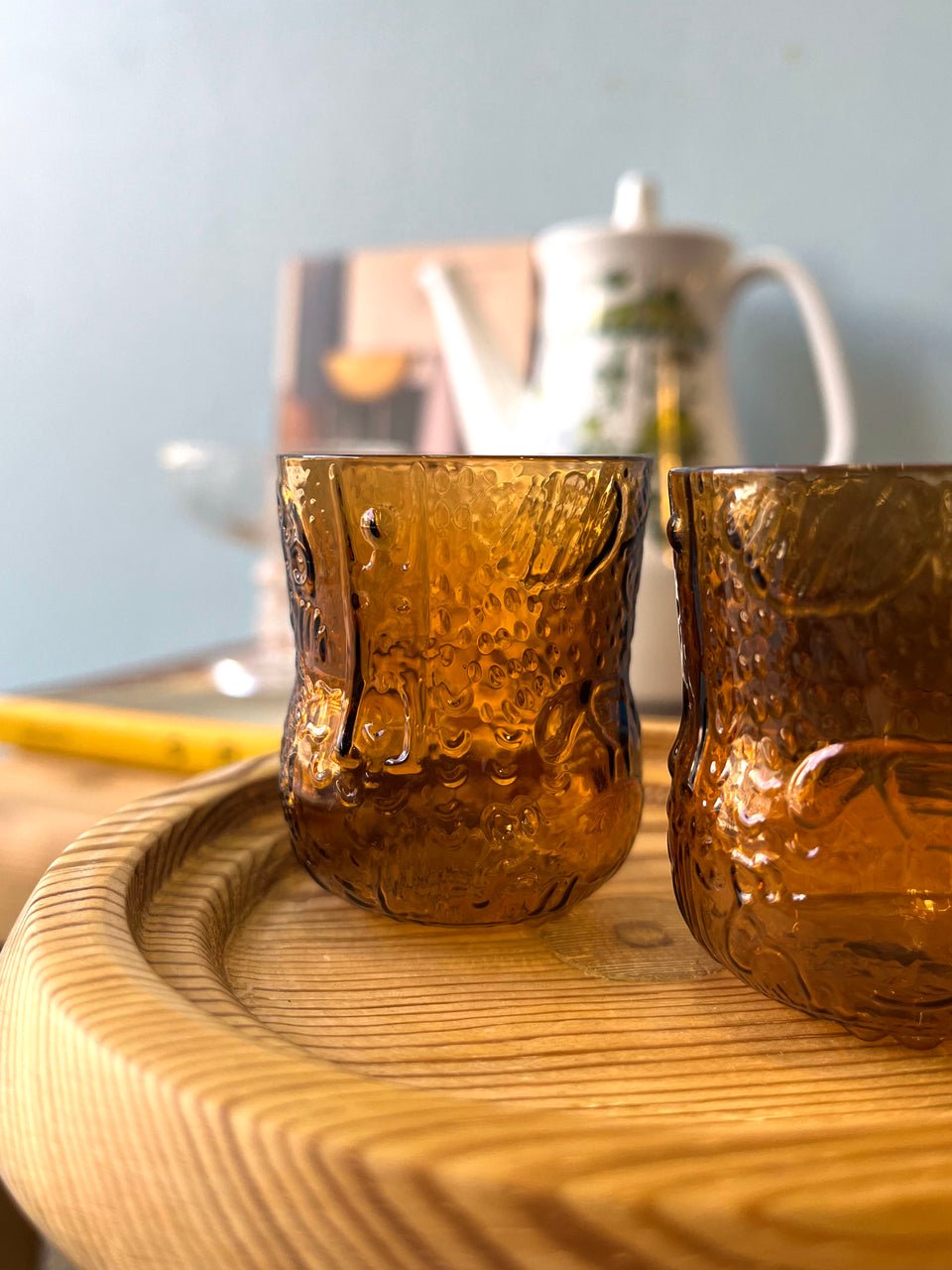 廃盤 レア オイバトイッカ ファウナ 花瓶 器 ガラス 16cm ブラウン