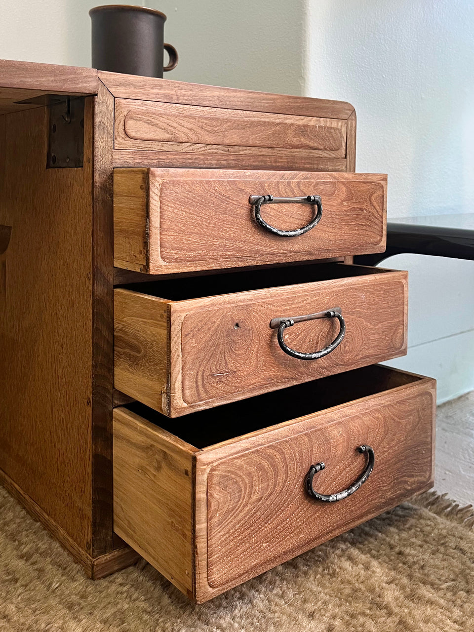 三つ折り文机 古道具 山田梅吉 大正アンティーク/Japanese Antique