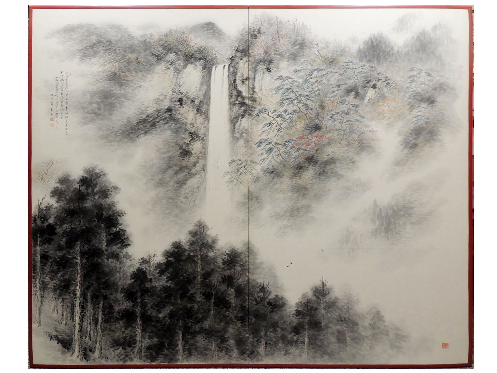 渡瀬凌雲 作 那智瀑布図 日本画 水墨画 渡瀬凌雲 作 那智瀑布図 日本