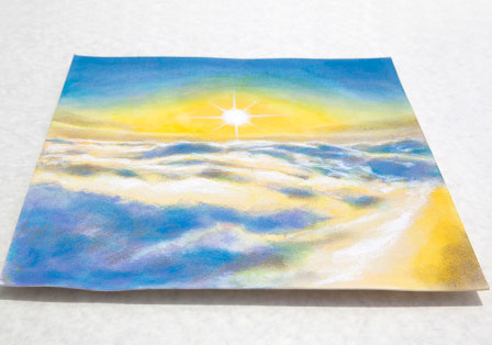 油絵 太陽と雲 油絵 太陽と雲 雲の下で：津絵太陽の