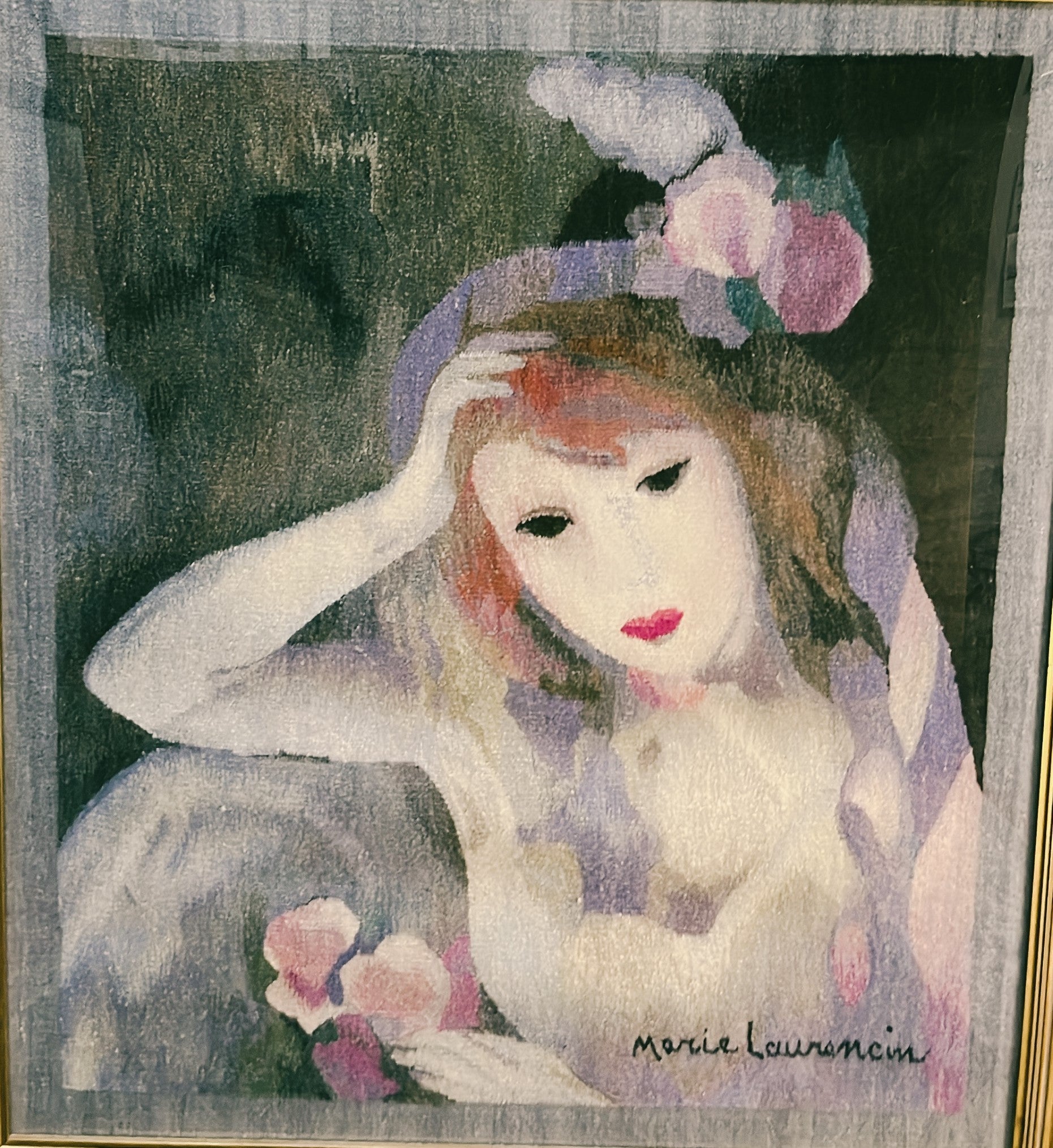 藤田嗣治、【風船売り】、希少画集画、新品高級額・額装付、状態良好
