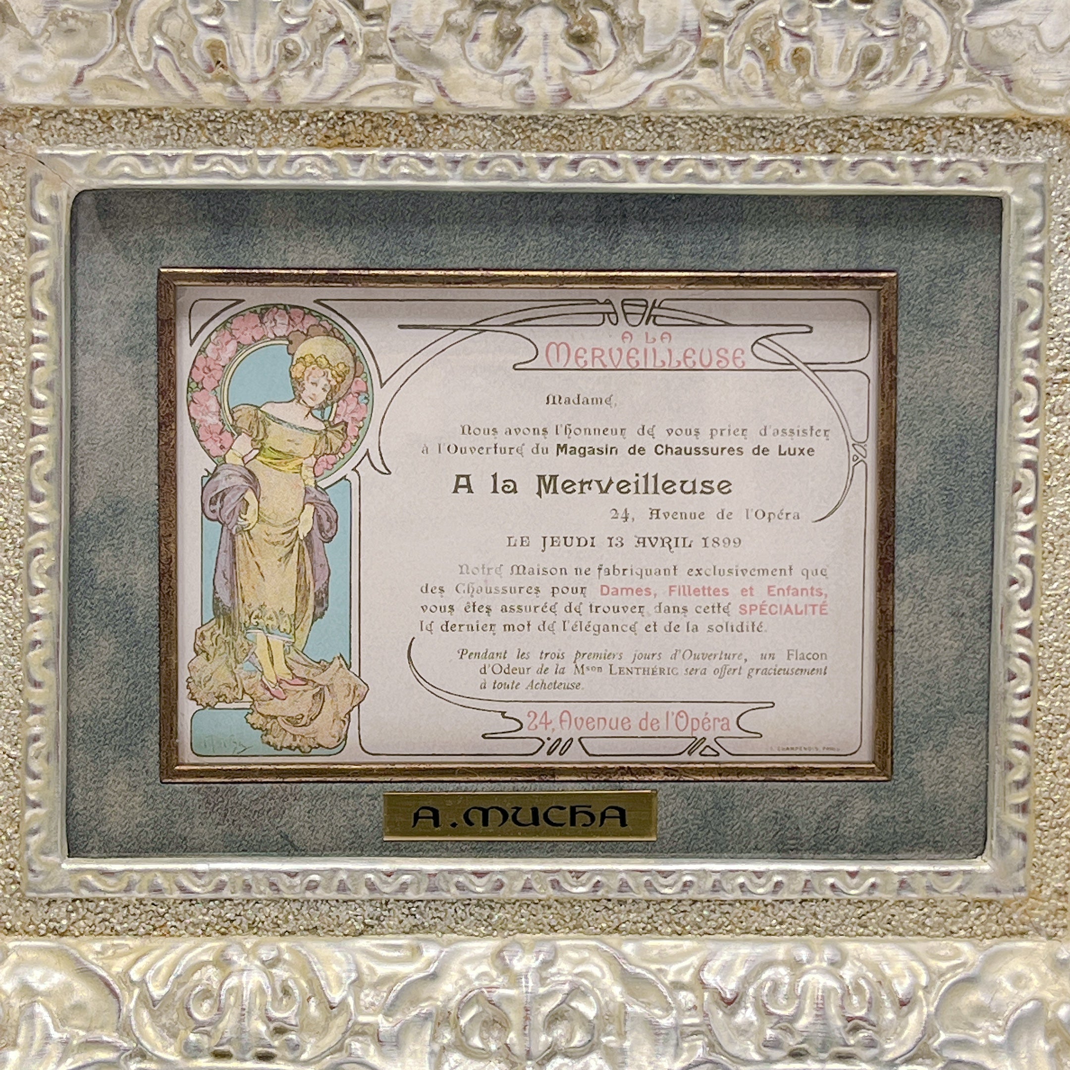 大変貴重 アルフォンス・ミュシャ ウビガン香水カード オリジナル