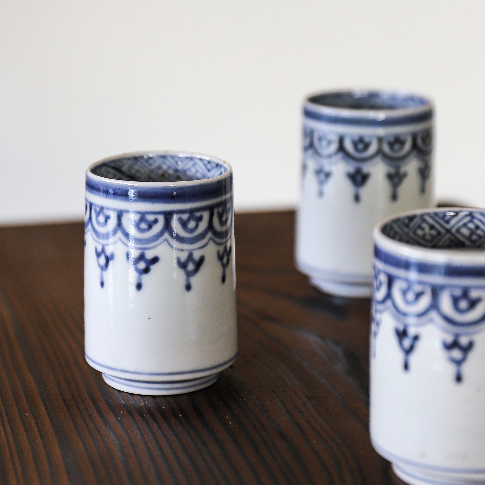 253 古瀬戸染付瓔珞図蕎麦猪口 江戸時代 253 古瀬戸染付瓔珞図蕎麦猪口