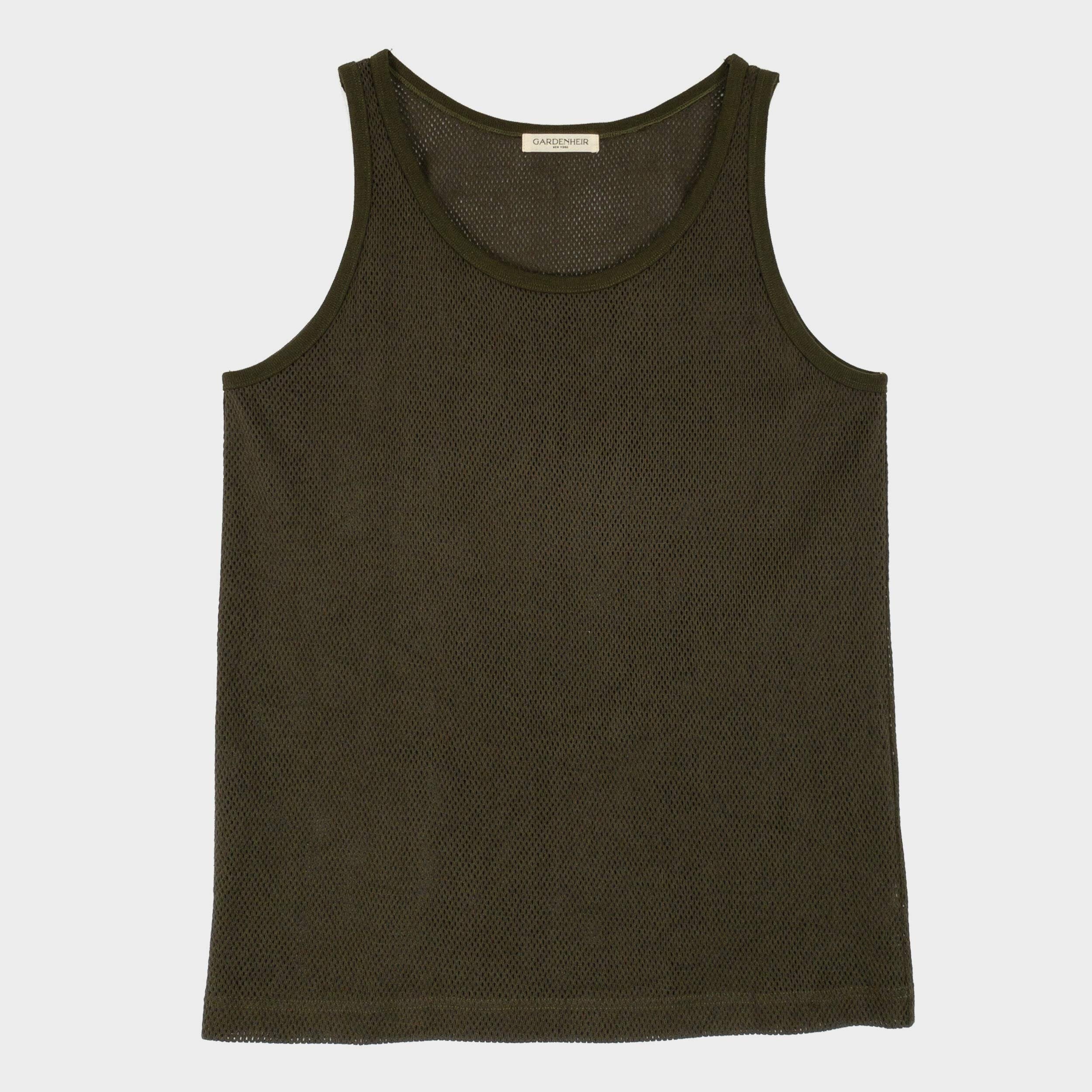 Cotton Mesh Tank Top in Black – Gardenheir