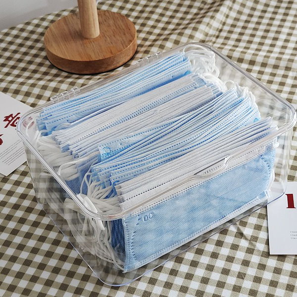 Qoo10] 大容量マスク収納ケースキャップ付き防塵マ