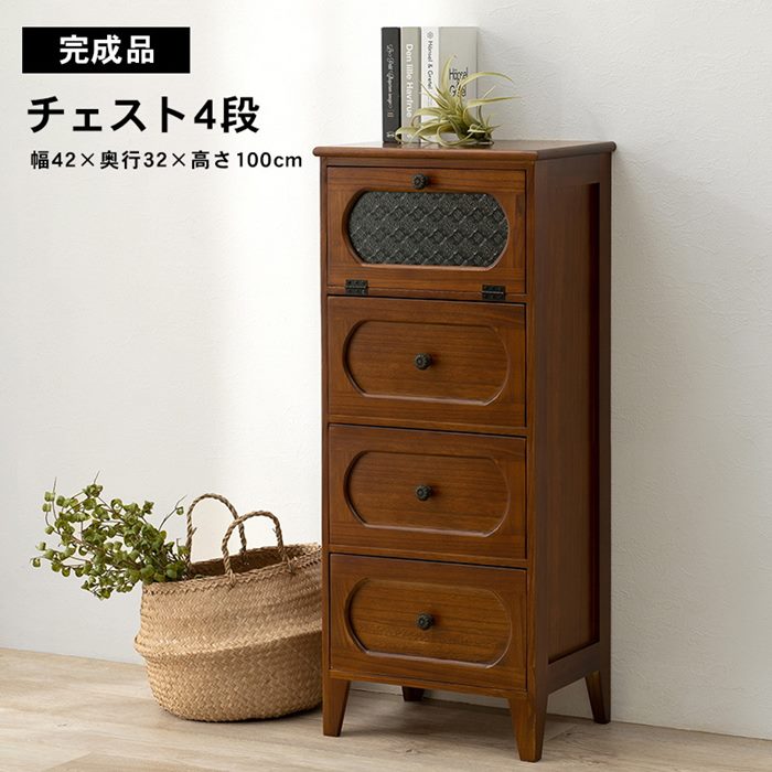 木製ガラス扉収納棚 花柄 木製ガラス扉収納棚 花柄