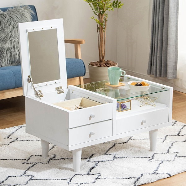 廃盤 無印良品 ドレッサー デスク スツール ミラー 鏡 化粧台｜