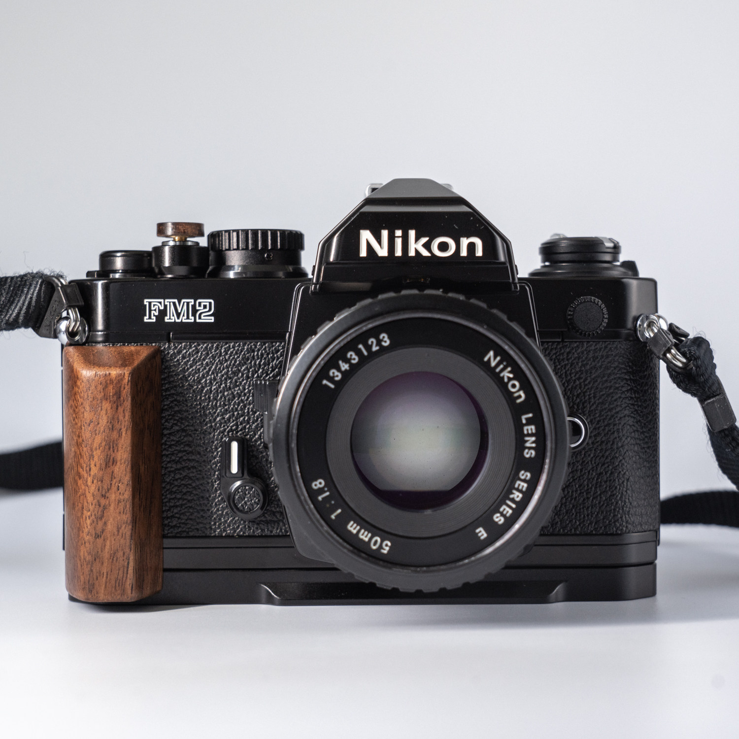 Wood L Hand Grip For Nikon FM2 FM3A FM FE FE2 Camera Aluminum
