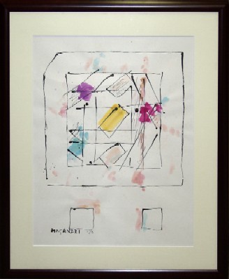 現代美術の先駆者 村井正誠 直筆サイン『顔』水彩画 1979年 0109A ワード