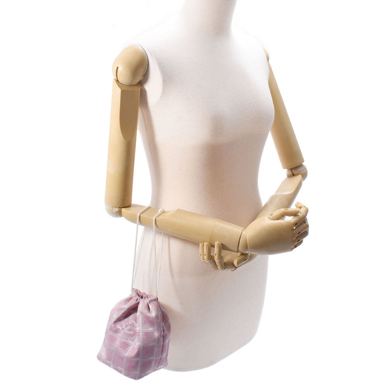 シャネルニュートラベルライン 巾着型 ピンク レディース ポーチ