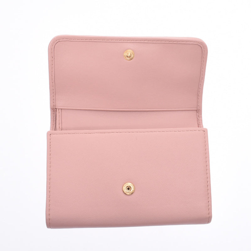 ミュウミュウマテラッセ コンパクト財布 がま口 ピンク ゴールド金具