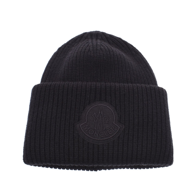 MONCLER ニット帽 黒 ユニセックス モンクレールニット帽 黒 ユニ
