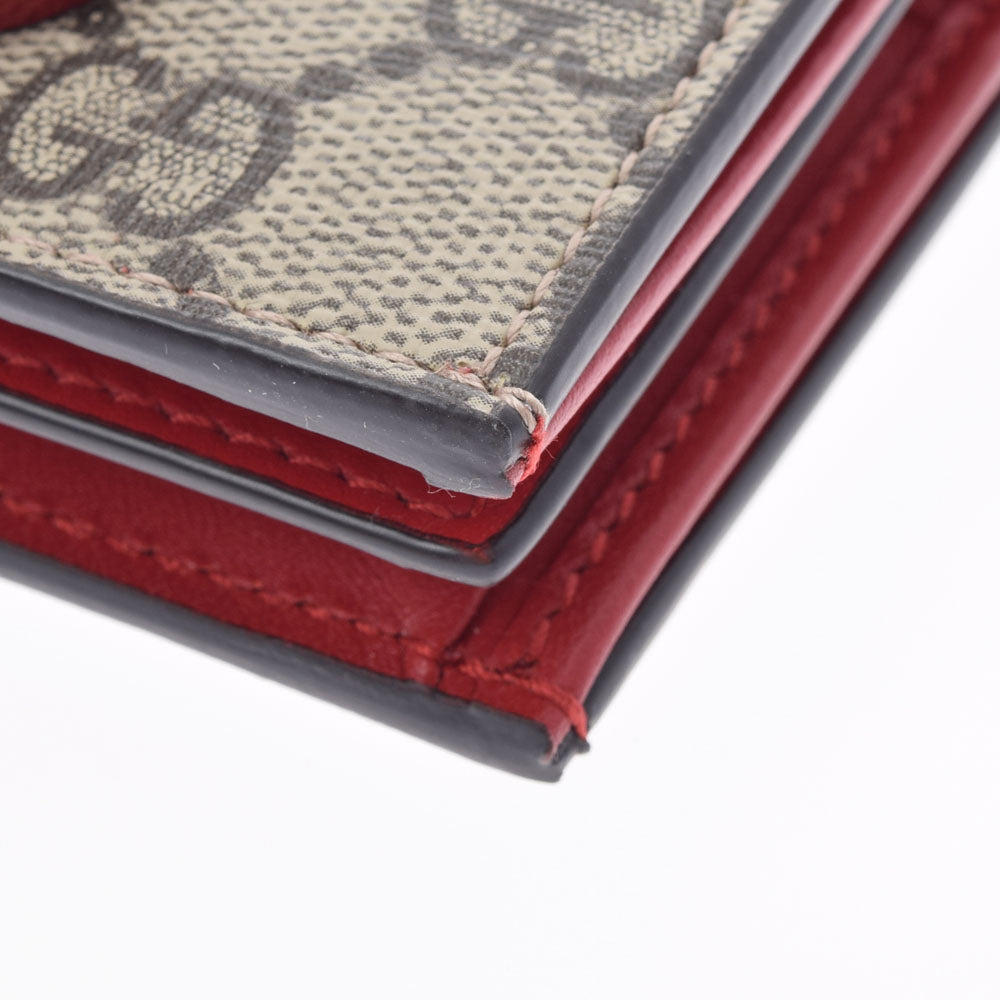 グッチチェリー コンパクトウォレット ベージュ系/赤 レディース GG