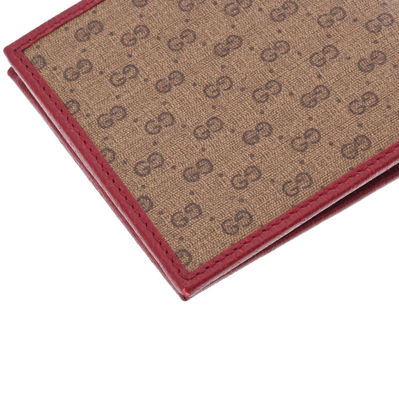 GUCCI GGキャンバス 二つ折り財布 ベージュ/レッド