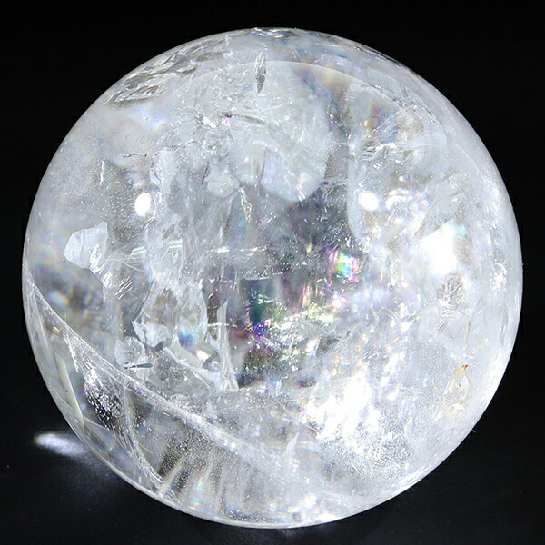 パワーストーン 天然水晶玉 丸玉 直径約4.1cm 共箱 V R8565