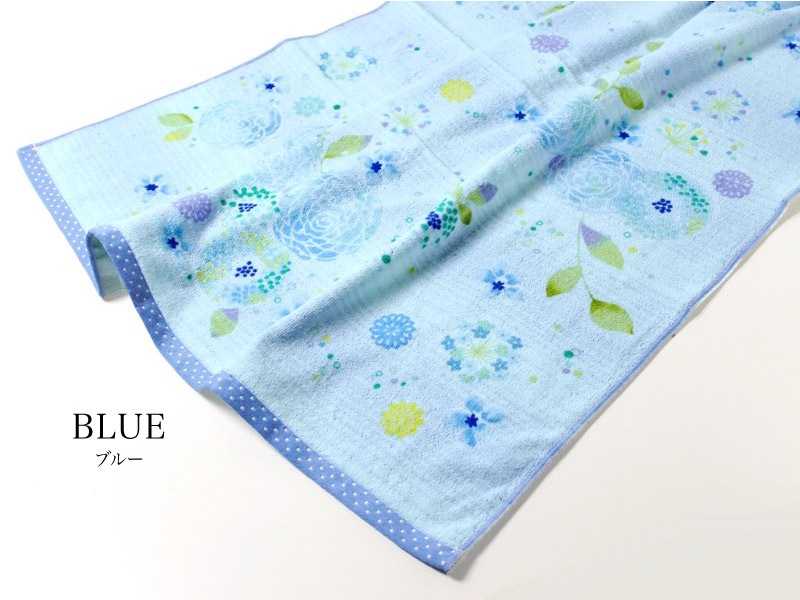 今治産】花柄プリント 大判バスタオル 約84×138cm (ジュピター)