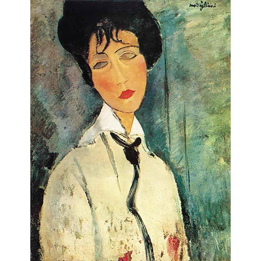 Modigliani【少女の肖像】肉筆油彩画 模写 Modigliani【少女の肖像