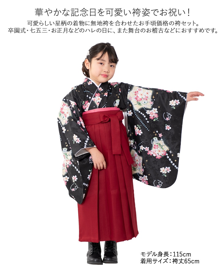 aitici わんちゃんの袴の着物 女の子用 2着 女の子 着物袴セット 卒