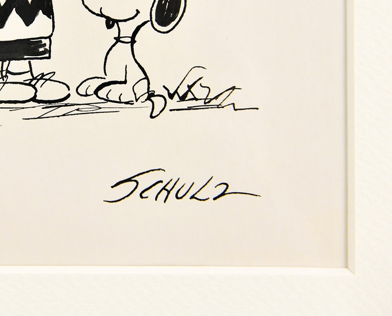 保証書有】ピーナッツ リトグラフ Schulz氏 直筆サイン スヌーピー