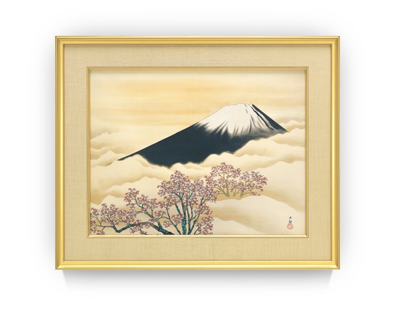 未使用品】横山大観筆 霊峰四趣 秋 木版画 【限定400部内 第