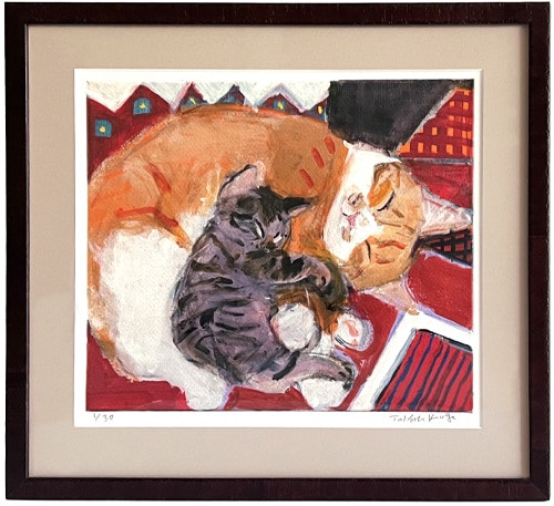 マンハッタナーズ 立体アート時計「猫の絵を描く仕事