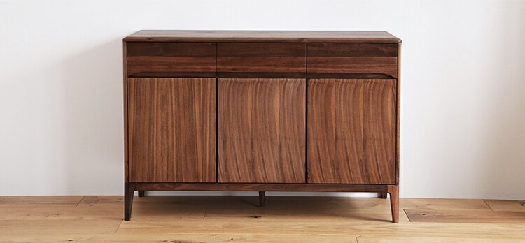 KW サイドボード キャビネット 幅120 北欧 無垢 木製 リビングボード