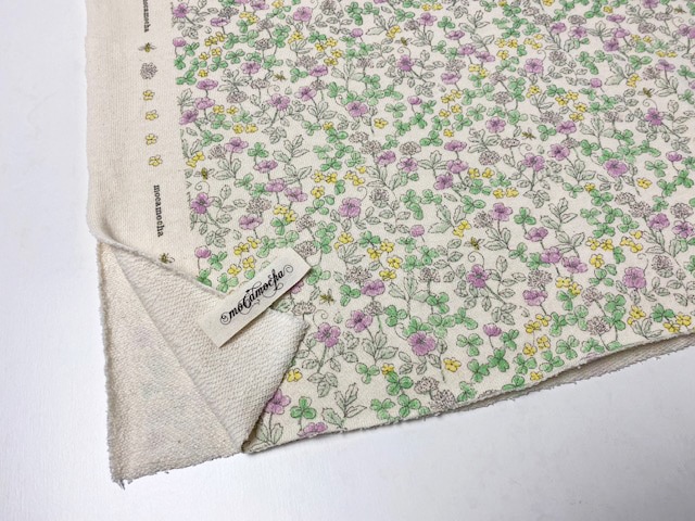 24/-CM裏毛ニット花とみつばち柄 バイオレット | 全てのアイテム