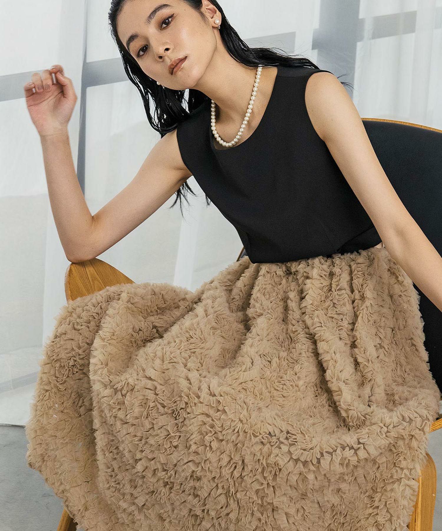 kana / ANDRESD 2点セット ジャガードドレス×チュール 結婚式 結婚式