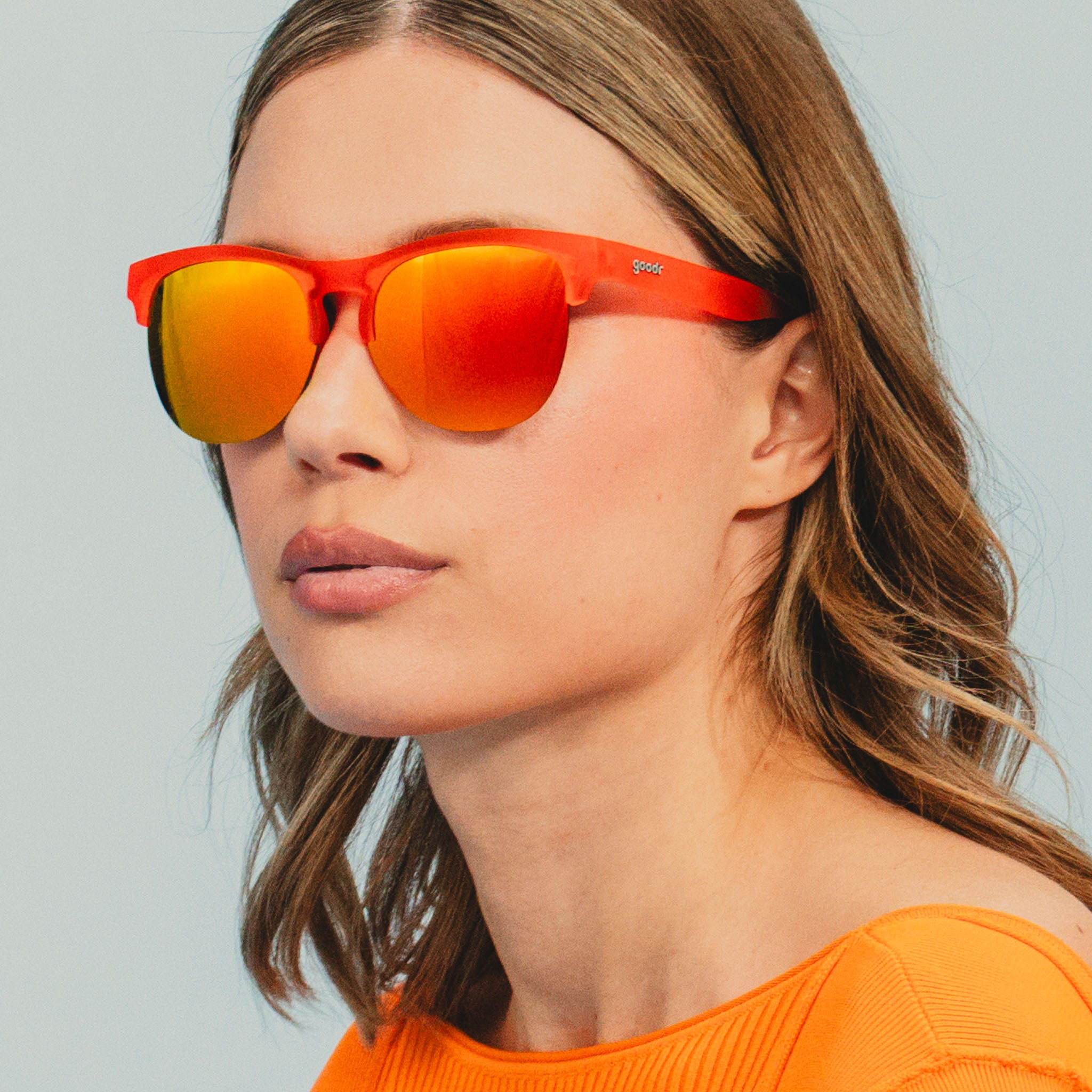 Orange Half-Rim Sunglasses | Château de Maraschino | goodr — goodr