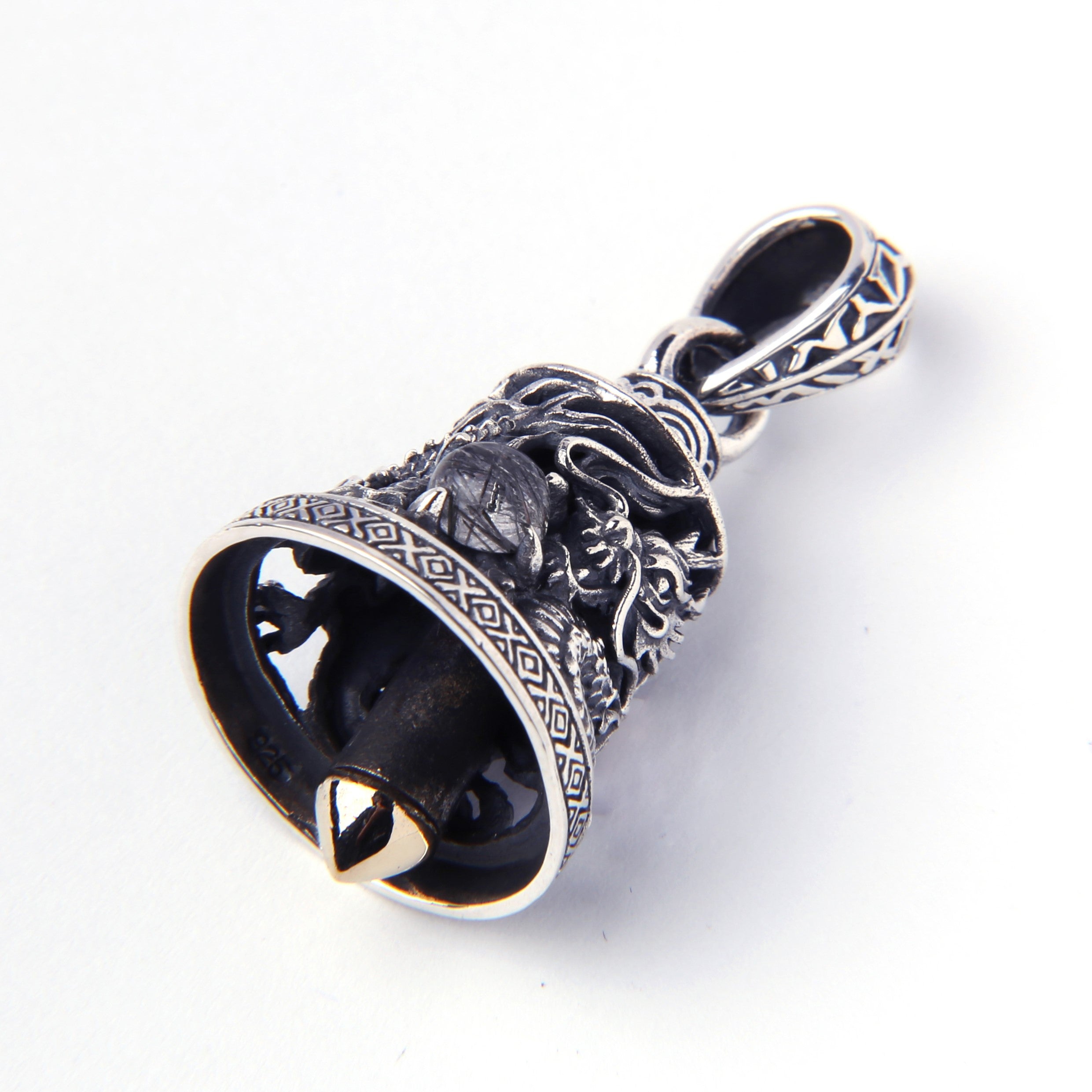 怪蟲伝闘さん専用】ブラックルチル ペンダントトップ 虹あり S925