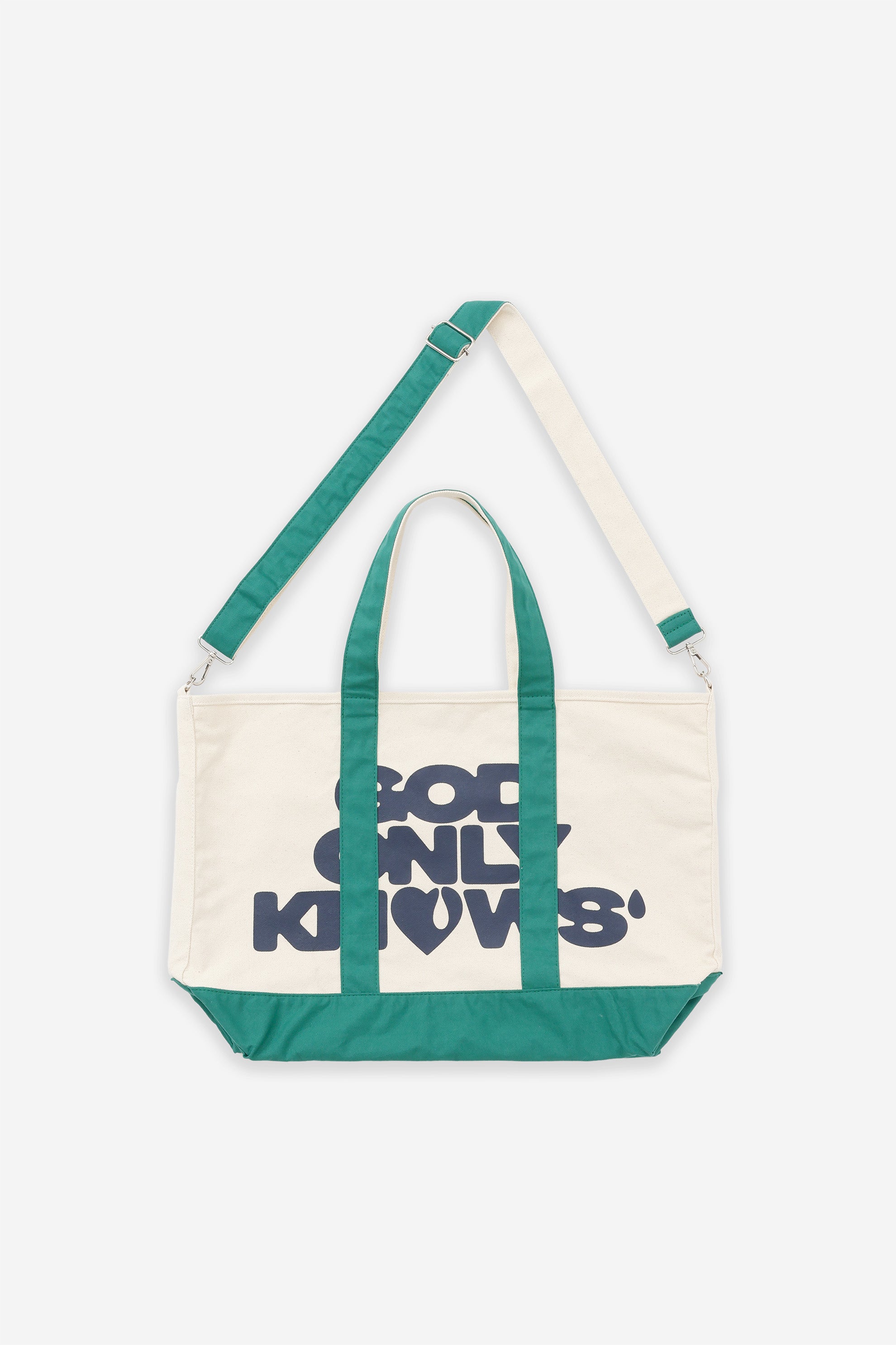 NAVY GOD ONLY KNOWS SHOLDER TOTE BAG