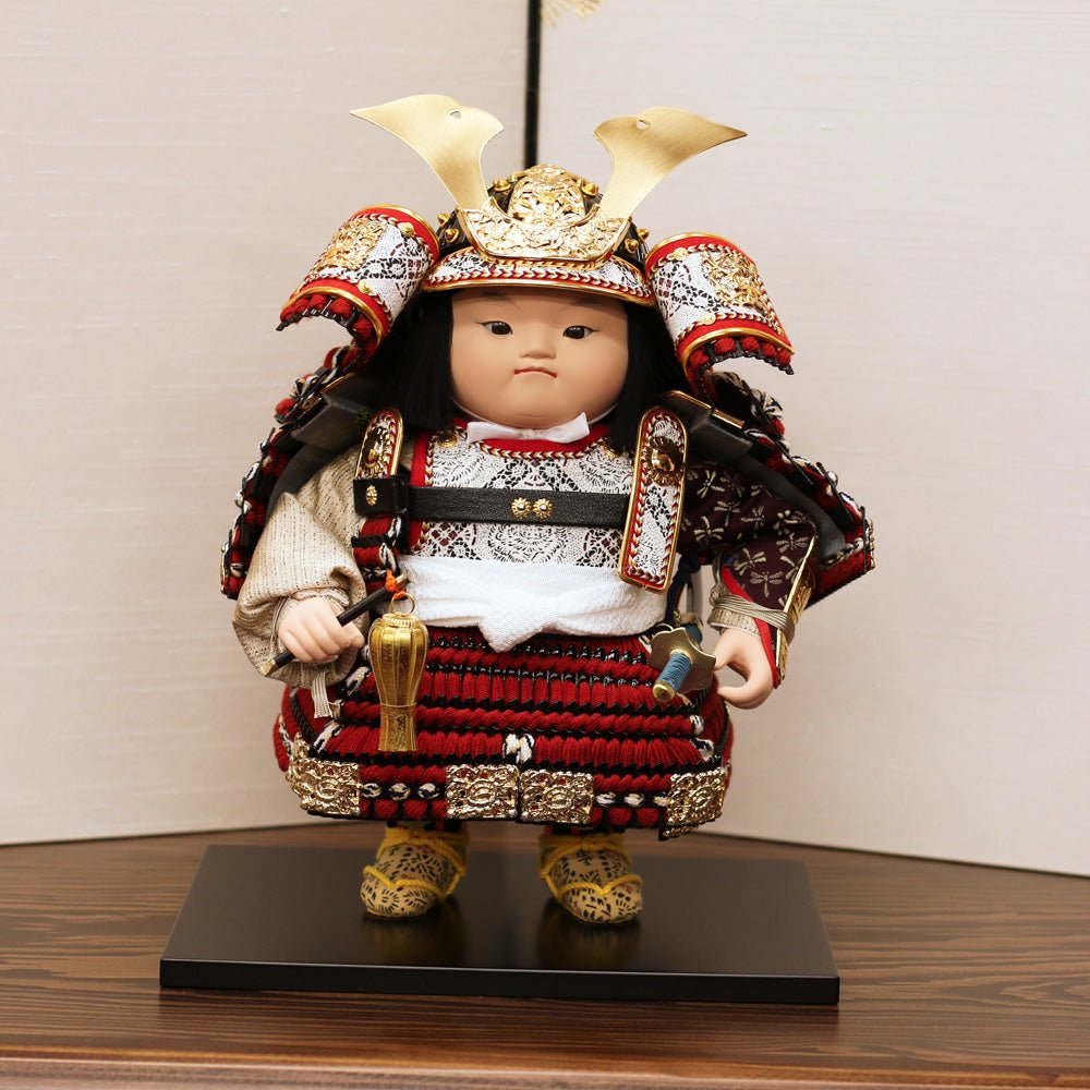 横幅30.5cm｜ケース入り 子供大将飾り 駿｜ 五月人形 ｜価格 ｜ガラス