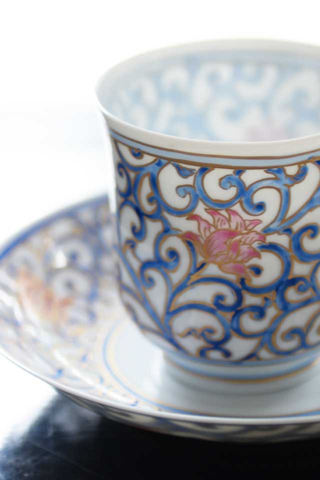 横浜 日光造 名工加藤湖三郎 金彩 卵殻手 鳳凰唐草紋図鉢 明治美術