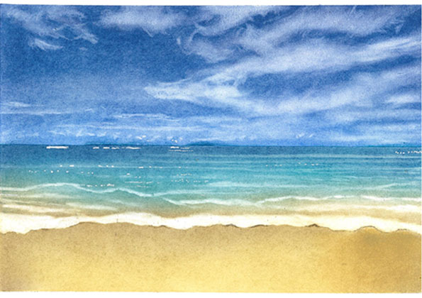 海の波 パステル画 海の波 パステル画