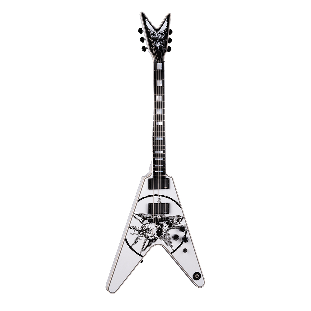 Dean Eric Peterson Old Skull V White (2019) - Guitar Compare