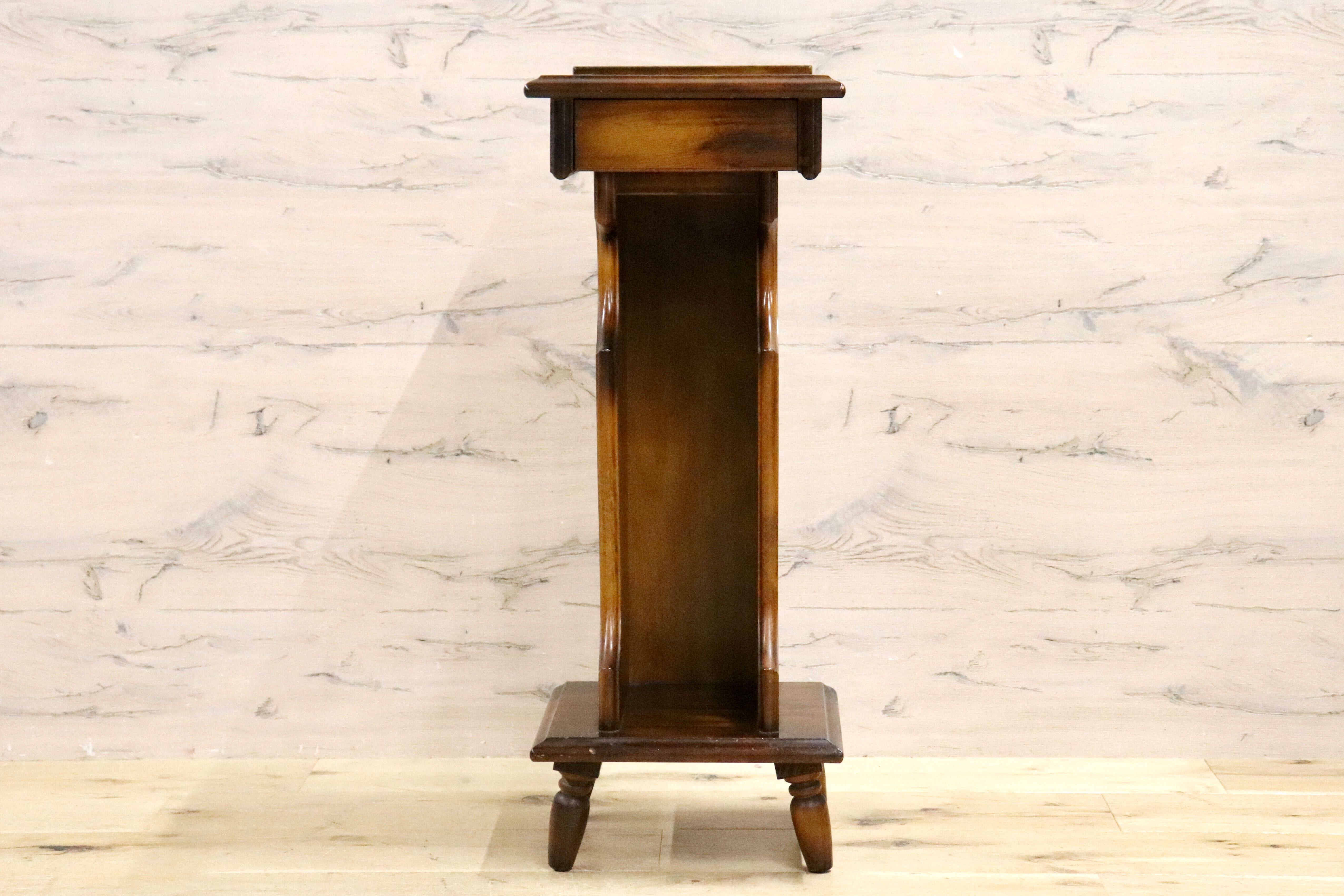 長期自宅保管品 オールドカリモク サイドテーブル 花台 電話台 旧